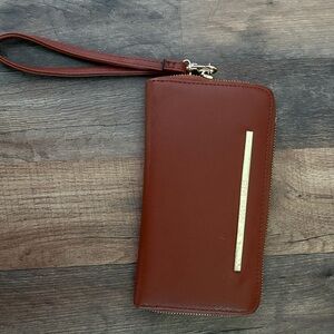 Steve Madden Tan Wristlet with Gold Accent